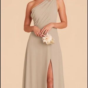 Birdy Grey Kira Dress with Slit in Almond